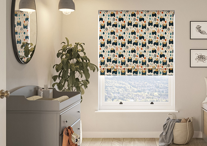 Bear Necessities, Spruce - Twist&Fit Roman Blind - Image 3